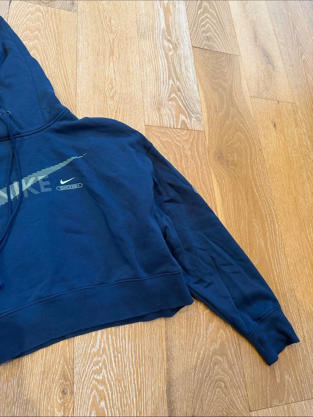 Nike Swoosh Crop Hoodie Sweatshirt Size XL